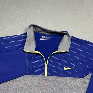 Nike Golf Dri-FIT Tour Performance 1/4 Zip Pullover Blue Gray Mens XL